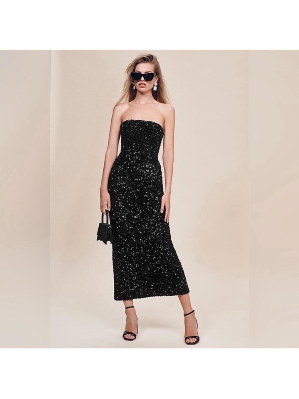 HELSI Leslie Sequin Maxi Dress Black